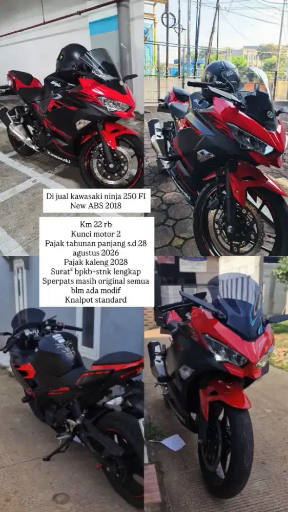 Kawasaki Ninja ABS 2018 Km22ribu, Tangan pertama. Good
