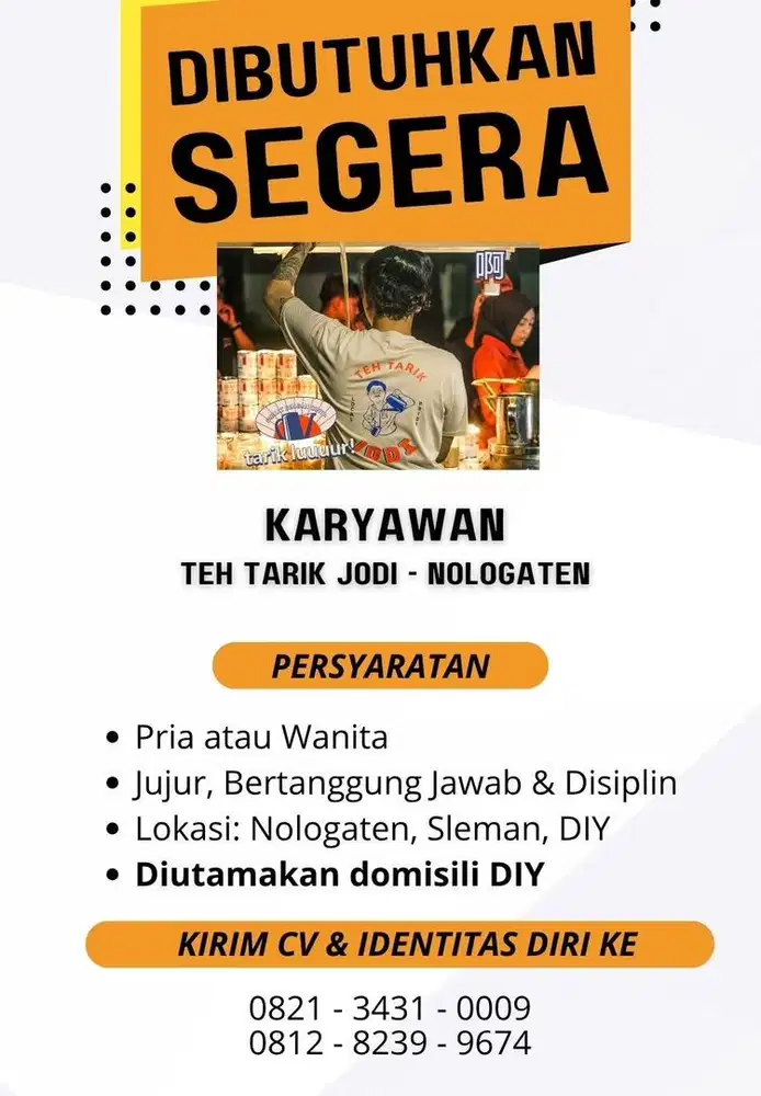 Lowongan Kerja Teh Tarik Jodi Nologaten