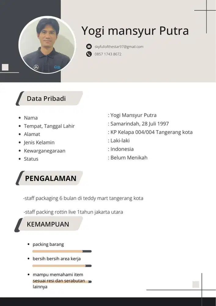 BISMILLAH MENCARI PEKERJAAN PACKING/PRAMUNIAGA/STAFF GUDANG
