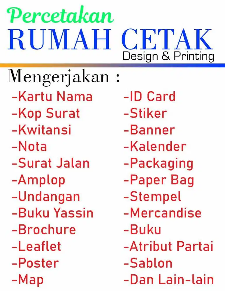 Percetakan dan Design