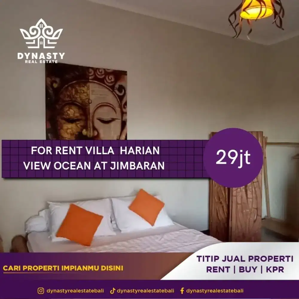 Sewa bulanan villa view ocean di jimbaran