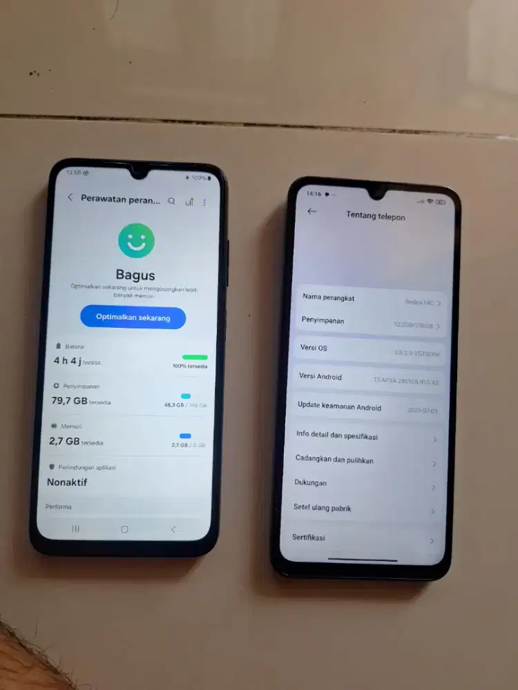 Dijual Samsung A05s dan Redmi 14C