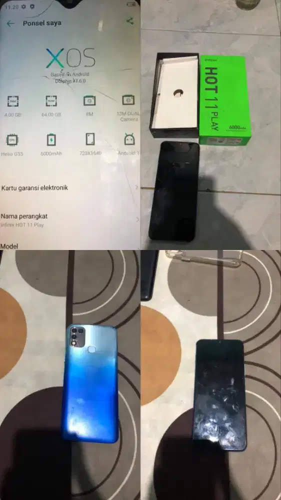 INFINIX HOT 11 PLAY RAM 4/64 ( FULLSET)