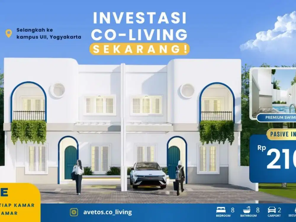 Investasi Kos Eksklusif Dekat UII, Bonus AC & Kolam Renang!