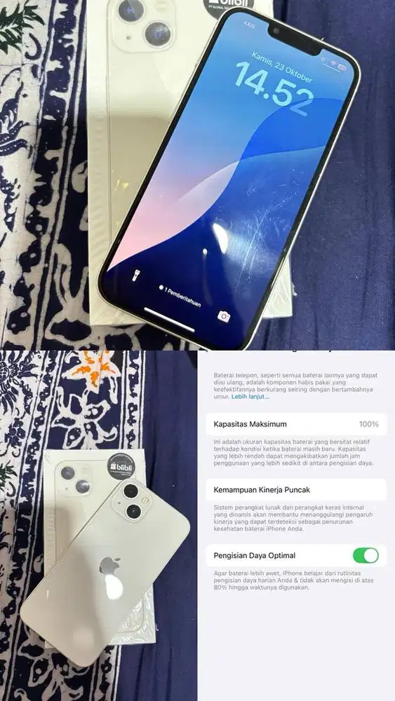 Iphone 13, BH 100% 128GB Resmi indo