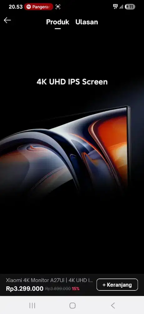 Xiaomi Monitor A27Ui 4K UHD IPS Screen