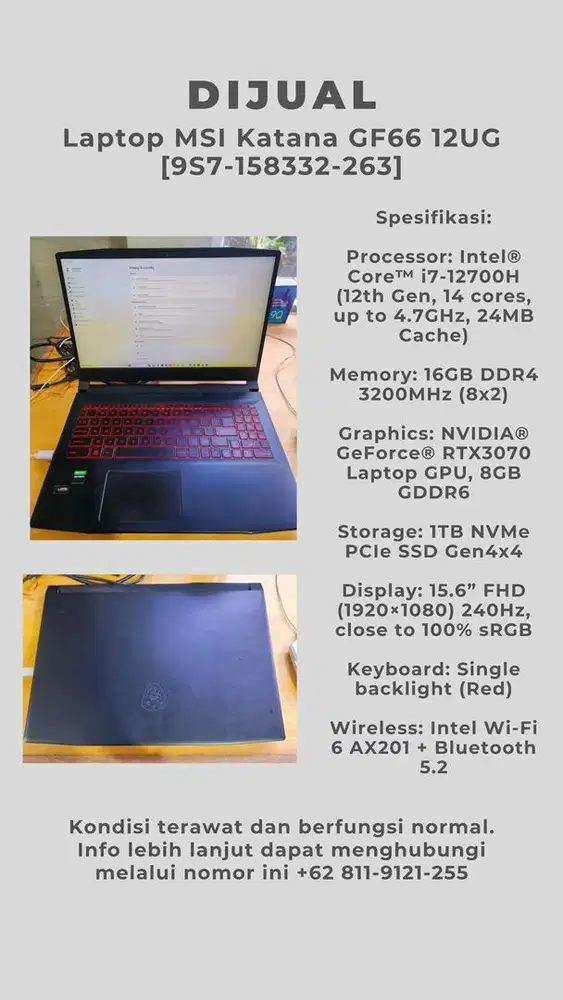 MSI KATANA GF66 12UG