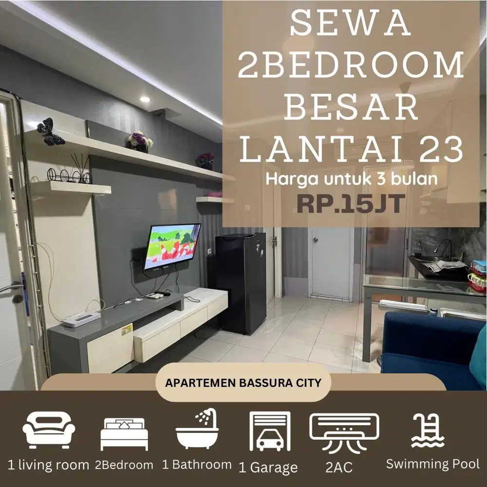 2 kamar hook sewa atas mall apartemen bassura city