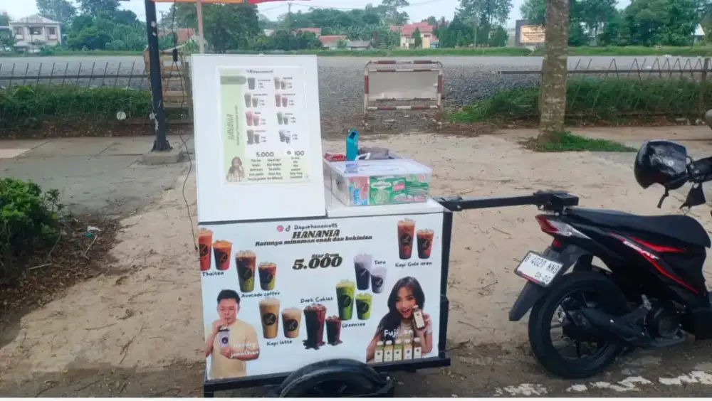 HANYA Gerobak kopi keliling tinggal ganti sticker