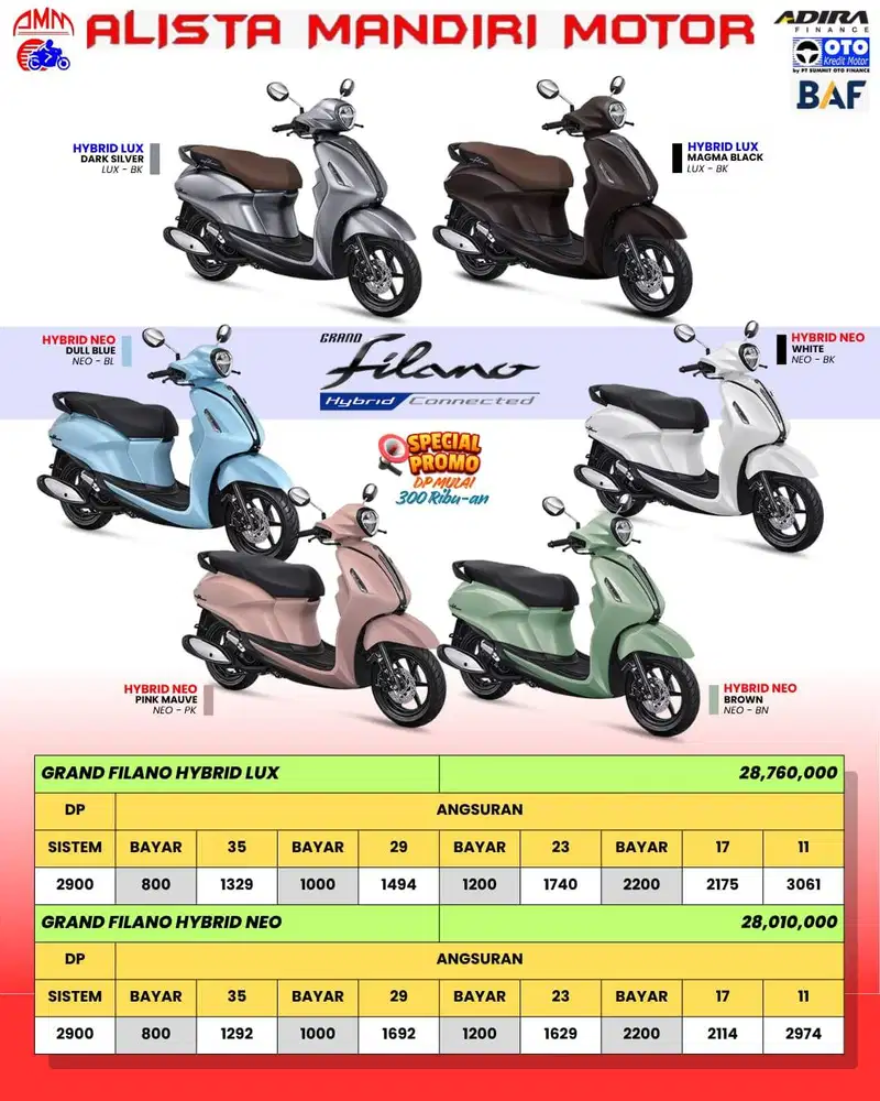 [Motor Baru] PROMO DP YAMAHA GRAND FILANO 2025