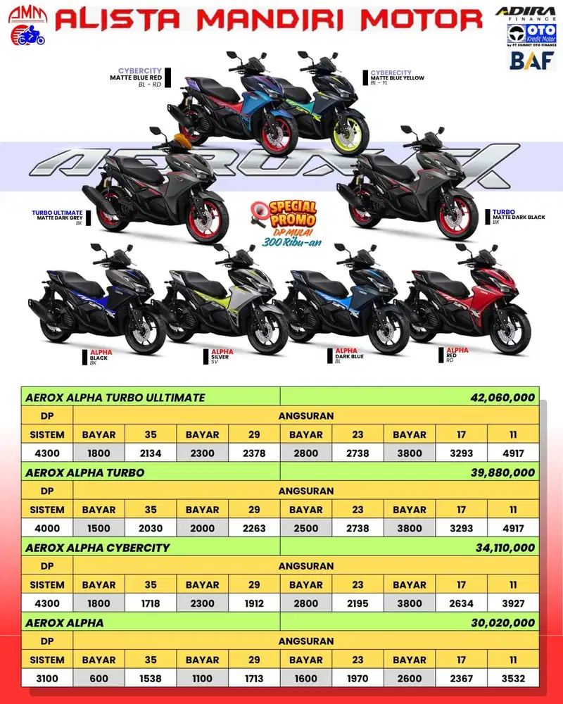 [Motor Baru] PROMO DP YAMAHA AEROX ALPHA 2025