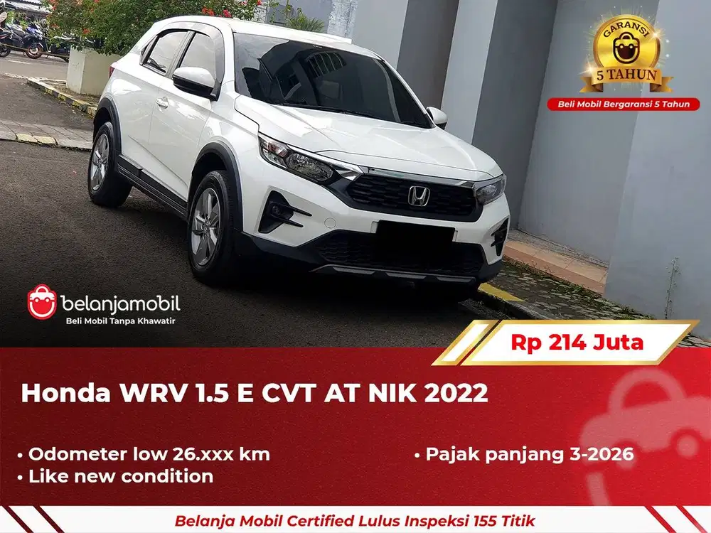 [ GARANSI 5TH ] Honda WR-V WRV WR V 1.5 E CVT AT Putih NIK 2022/2023