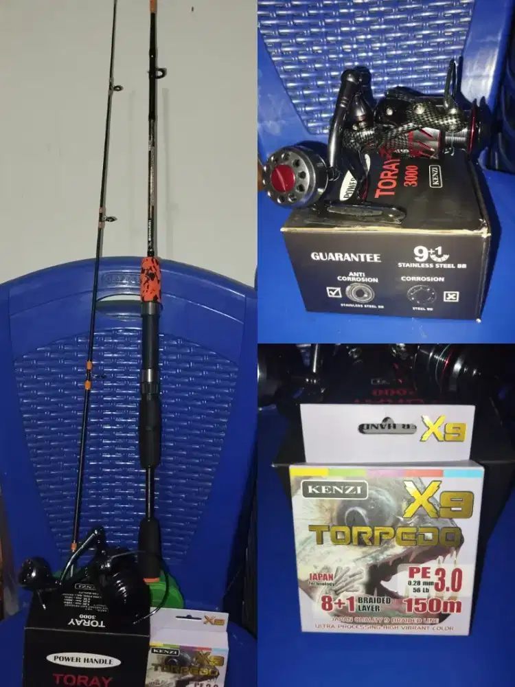 Reel Joran set dan  Senar PE kualitas premium ( Baru )