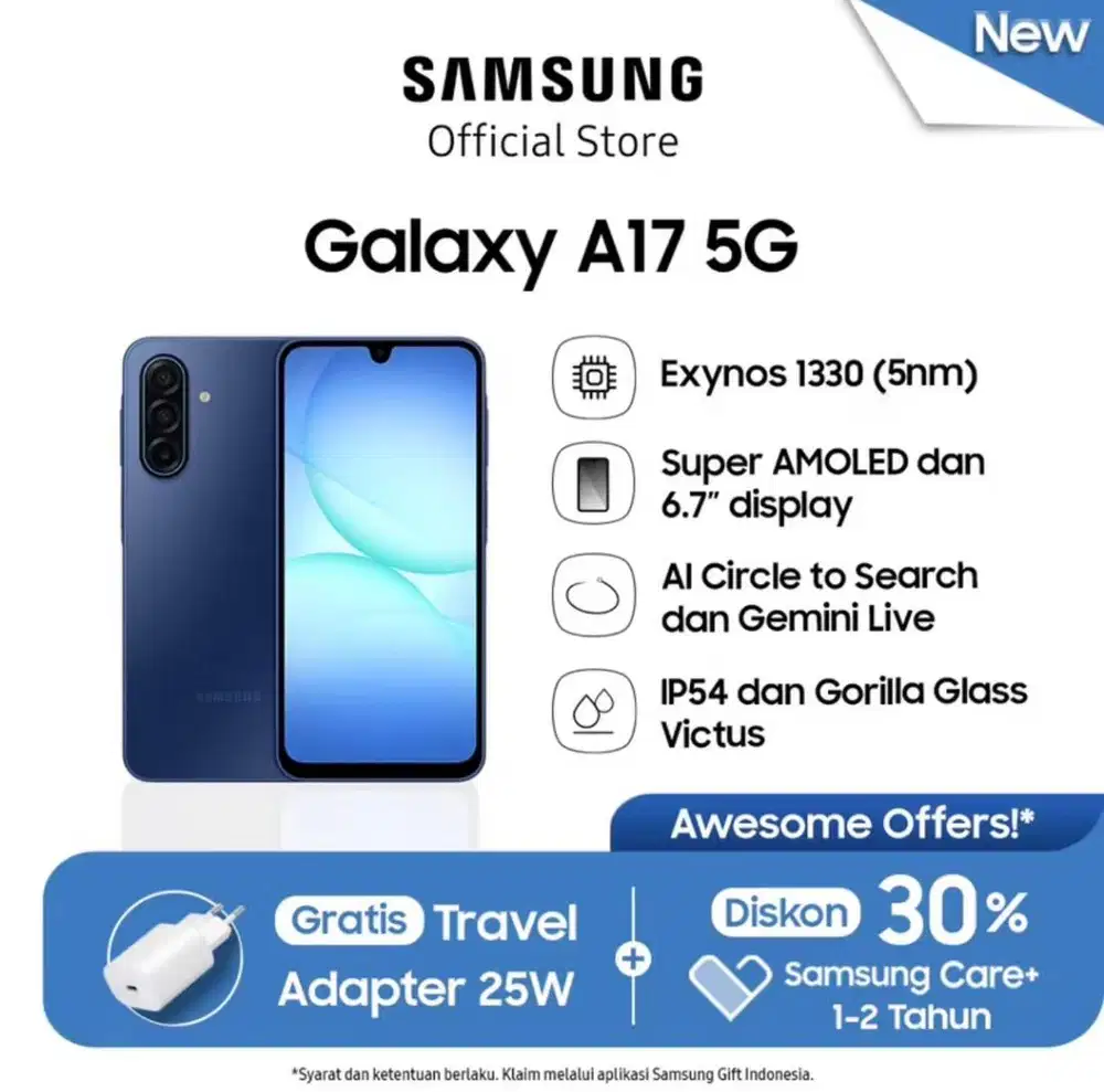 Di Jual HP Baru Belum Buka Segel Samsung Galaxy A17 5G 8/256GB - Blue