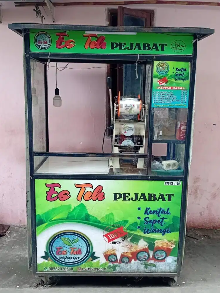 Gerobak es teh fullset tinggal jualan aja