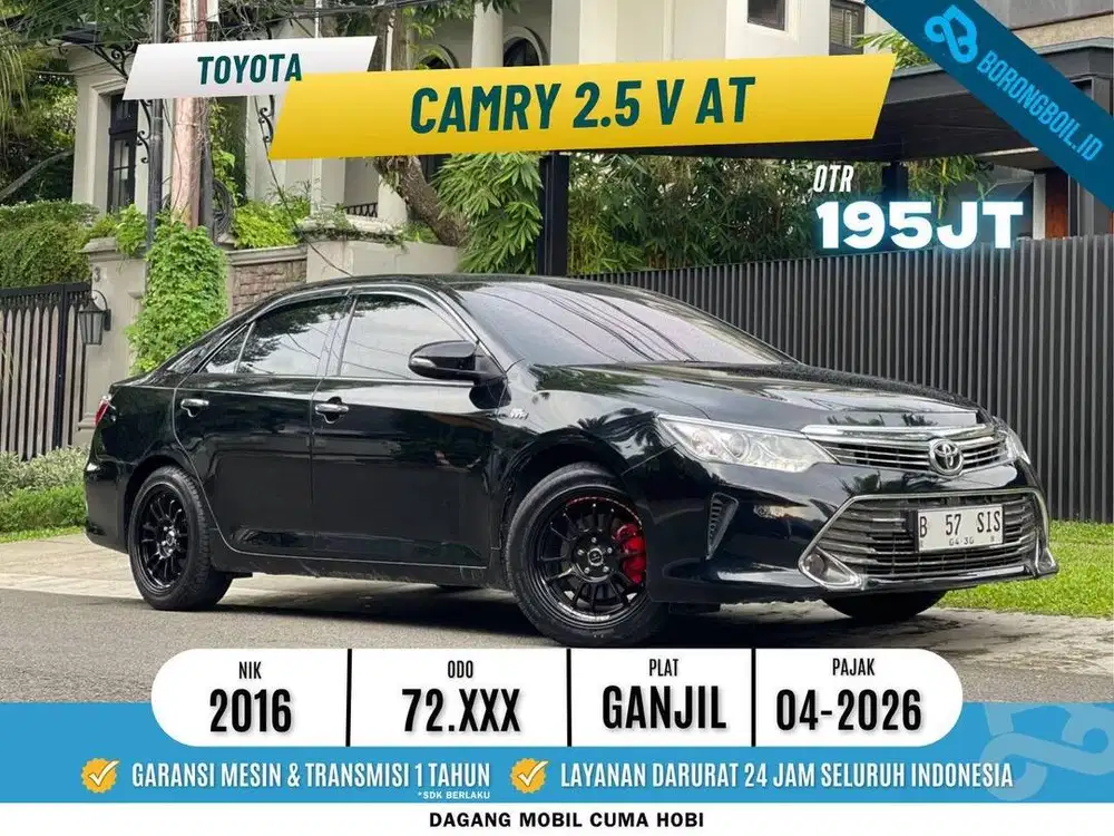 TOYOTA CAMRY V 2.5 AT 2016 HITAM LOW KM 70RB RECORD FULLSET ISTIMEWA