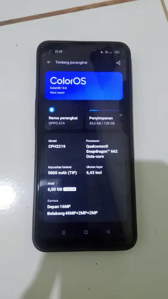 Oppo A74 ram 6/128