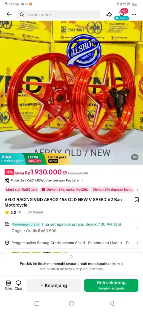 Velk vnd bintang aerox
