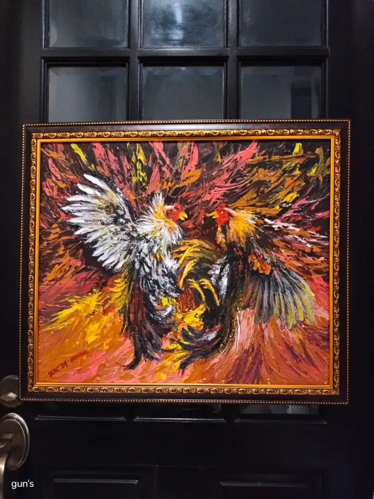 Lukisan abstrak Sabung Ayam