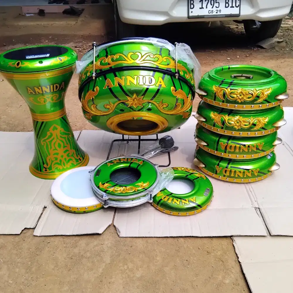 Rebana Hadroh satu paket ukir nama castem