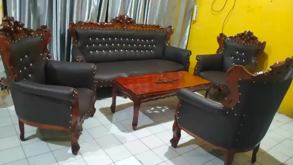 Kursi jati  3 1 1 1 pls meja