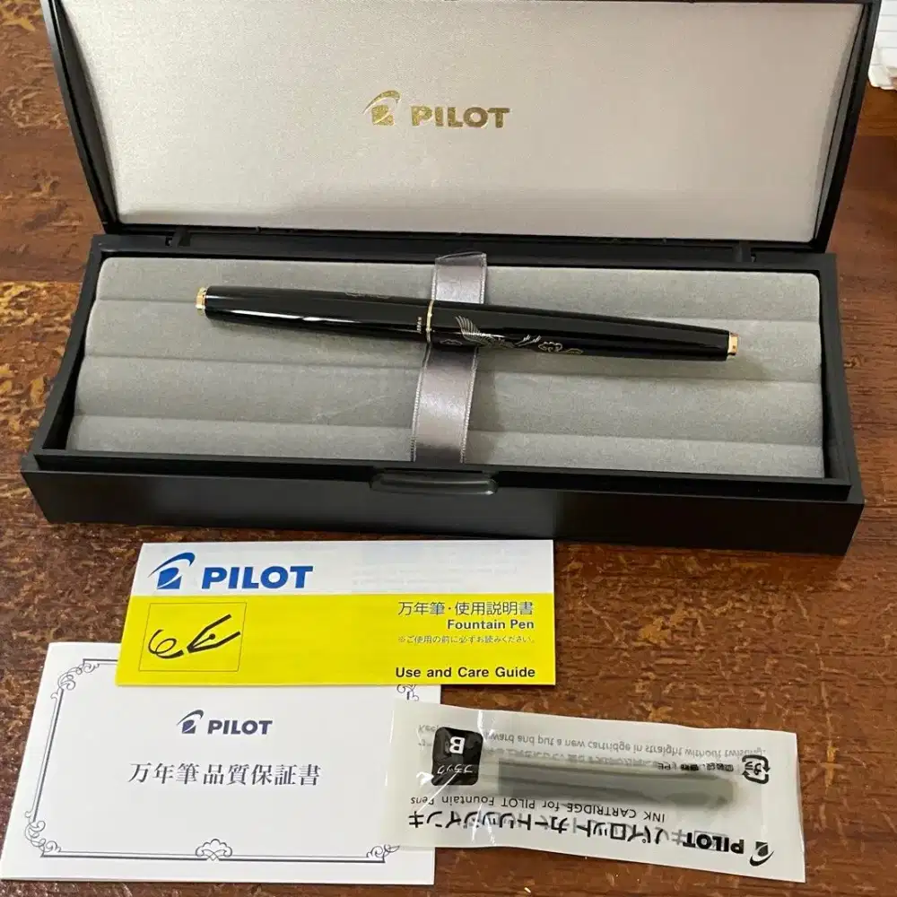 Pilot Maki-e Fontain Pen Pena Pulpen Mewah 14K Gold Kolektor Japan