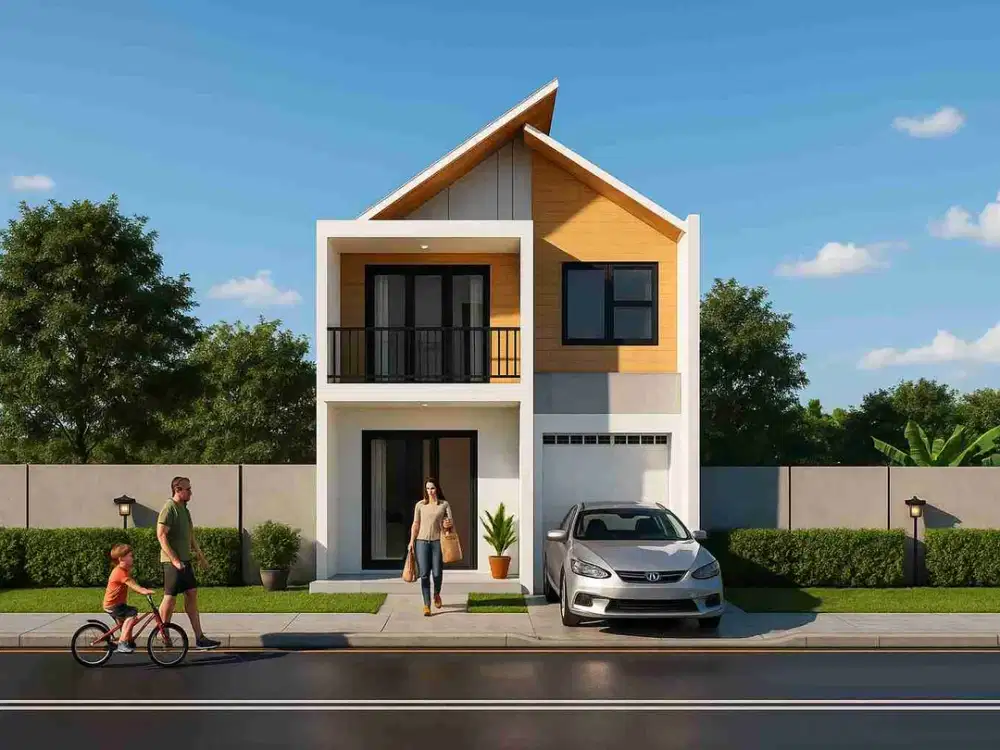 rumah dua lantai skandinavian modern fasilitas lengkap di Depok