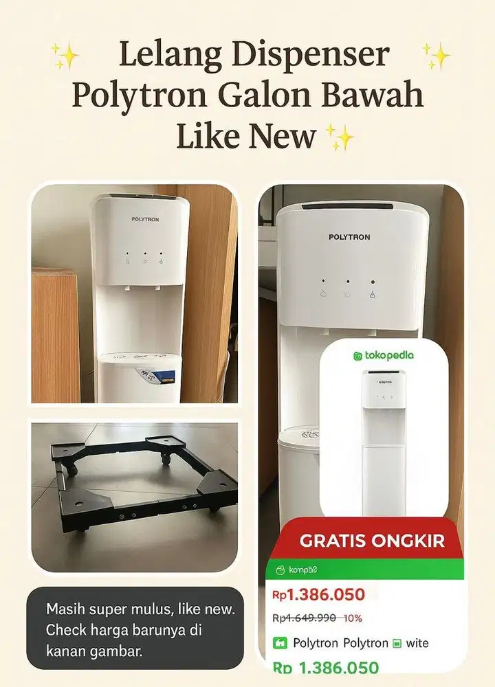 Polytron dispenser galon bawah