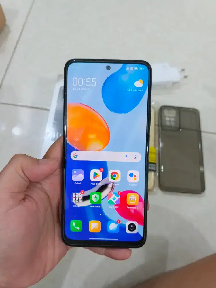 Jual aja Xiaomi Redmi Note 11 fullset ori, mulus like new, no minus