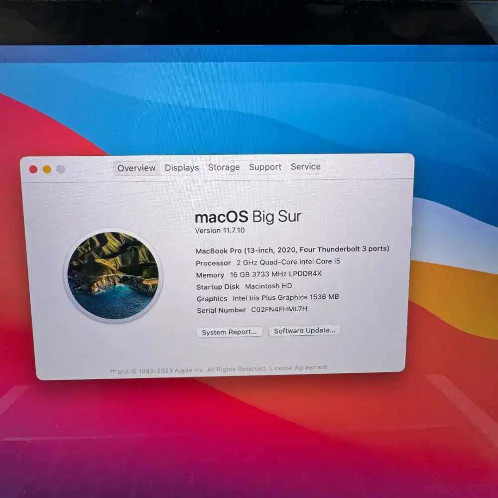 Macbook Pro 2020 Touchbar Ram 16 Ssd 512 Layar 13 inch lengkap ibox