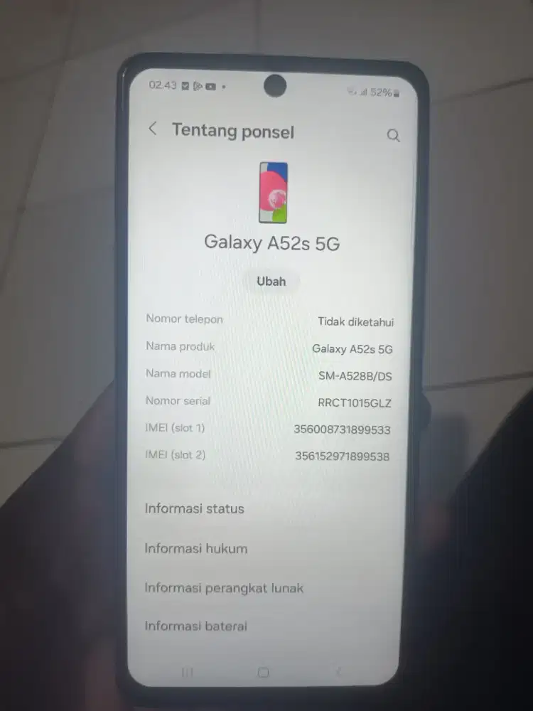 Samsung a52s 5g 8/256 fulset