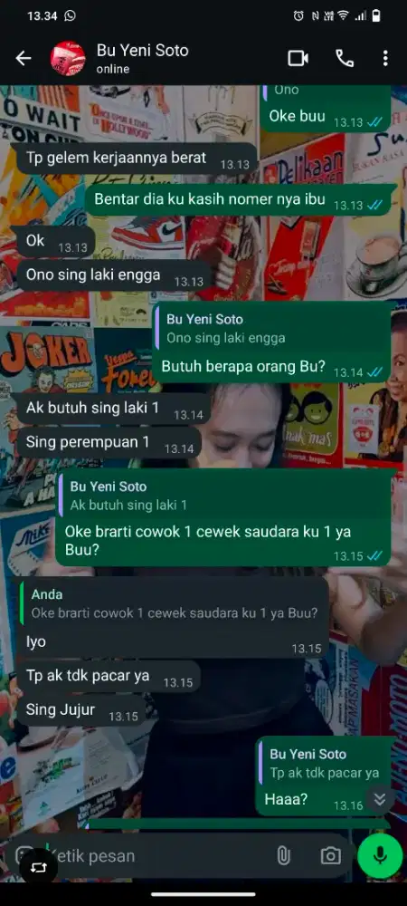 Nyari orang yang buat kerja gaji 1,5 bersih