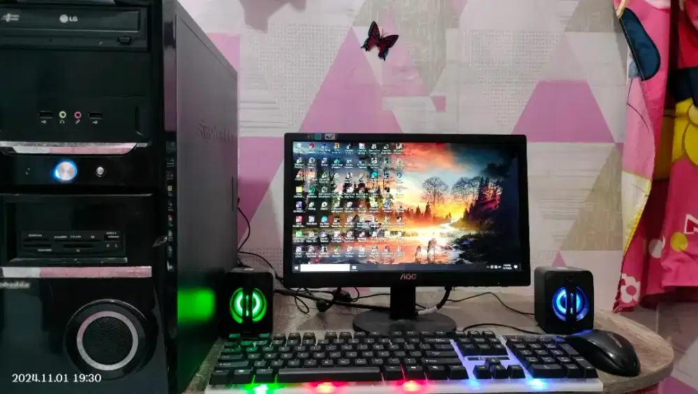 PC GAMING DESIGN + LCD 16 + RAM 8 GB + HD 500 GB + GAMES FILM APP