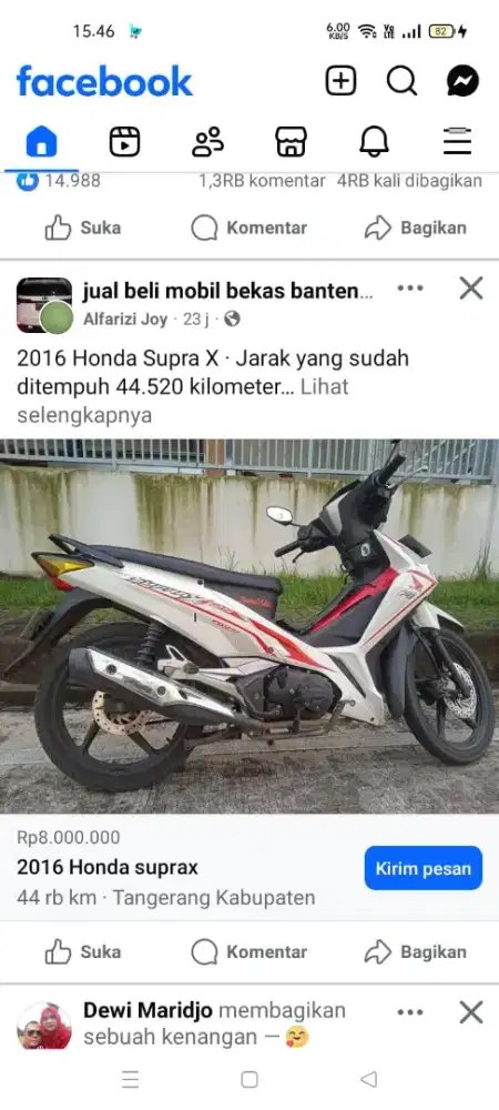 Suprax 125..2016..bekas seperti baru..ss on