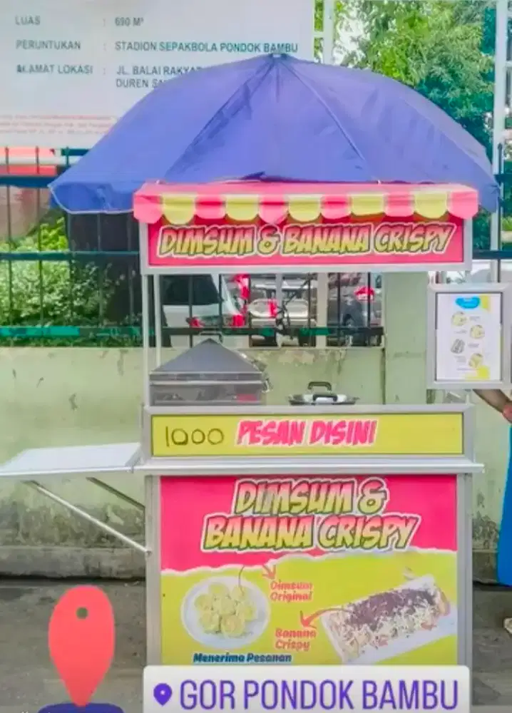 Dijual gerobak dimsum beserta peralatan jualan