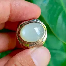 Cincin Batu Permata Natural MOONSTONE BIDURI BULAN AIR BERAS