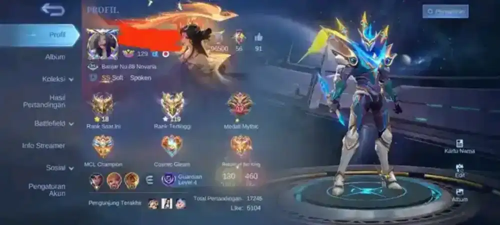 AKUN MOBILE LEGENDS LEGEND GUSION