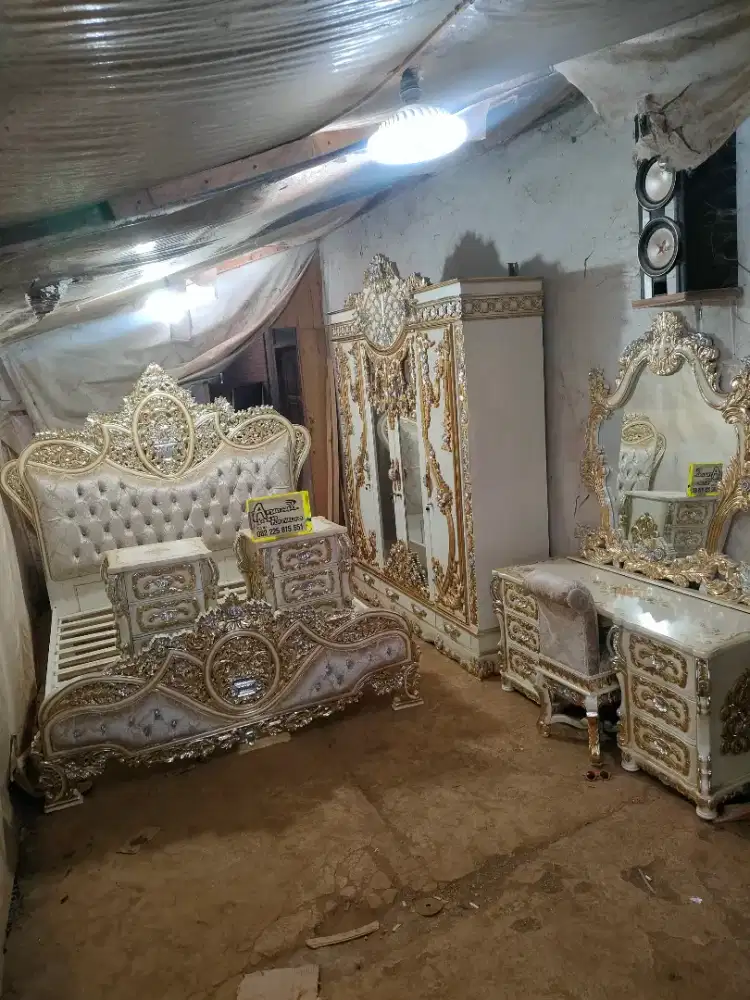 Tempat tidur dipan set kamar full kayu jati