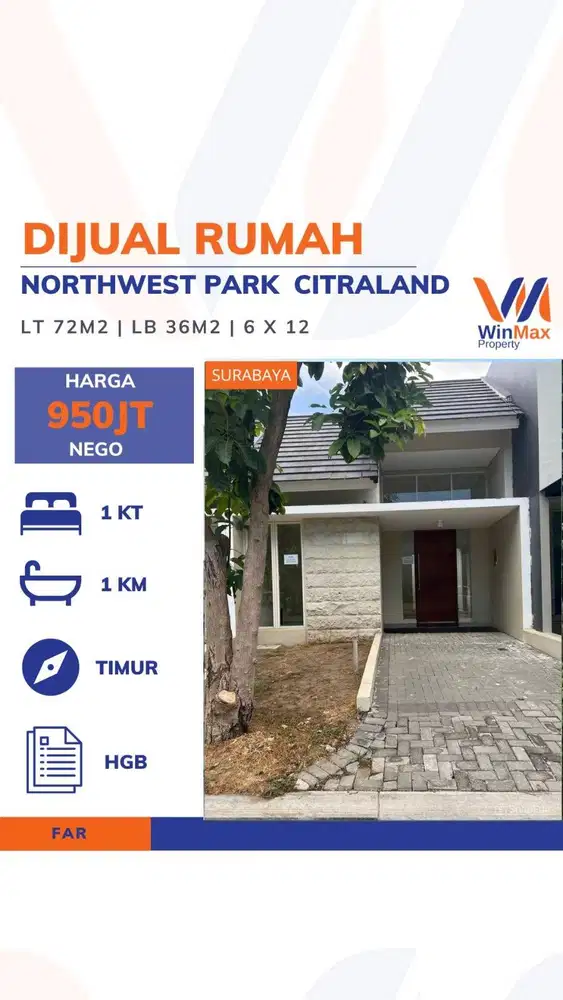 DIJUAL RUMAH Lokasi NORTHWEST PARK CITRALAND