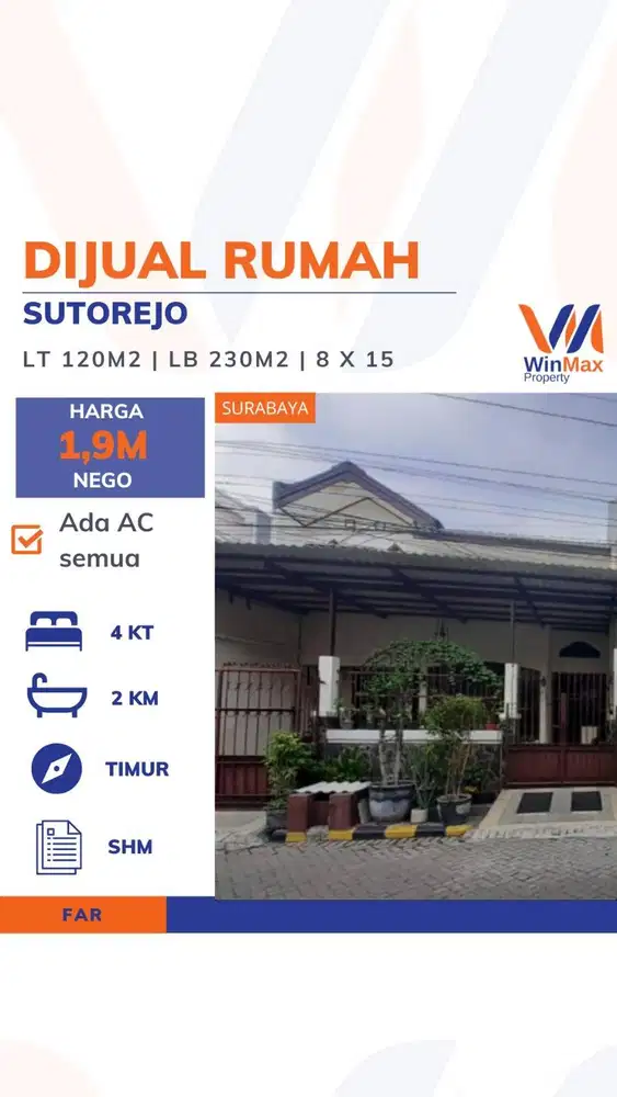 DIJUAL RUMAH Lokasi SUTOREJO