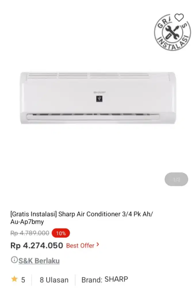 PROMO KREDIT SHARP AC 3/4PK