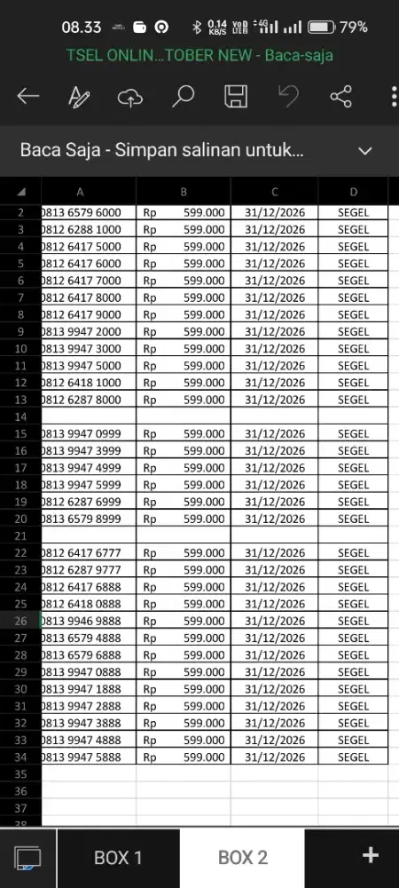 Nomor cantik Telkomsel