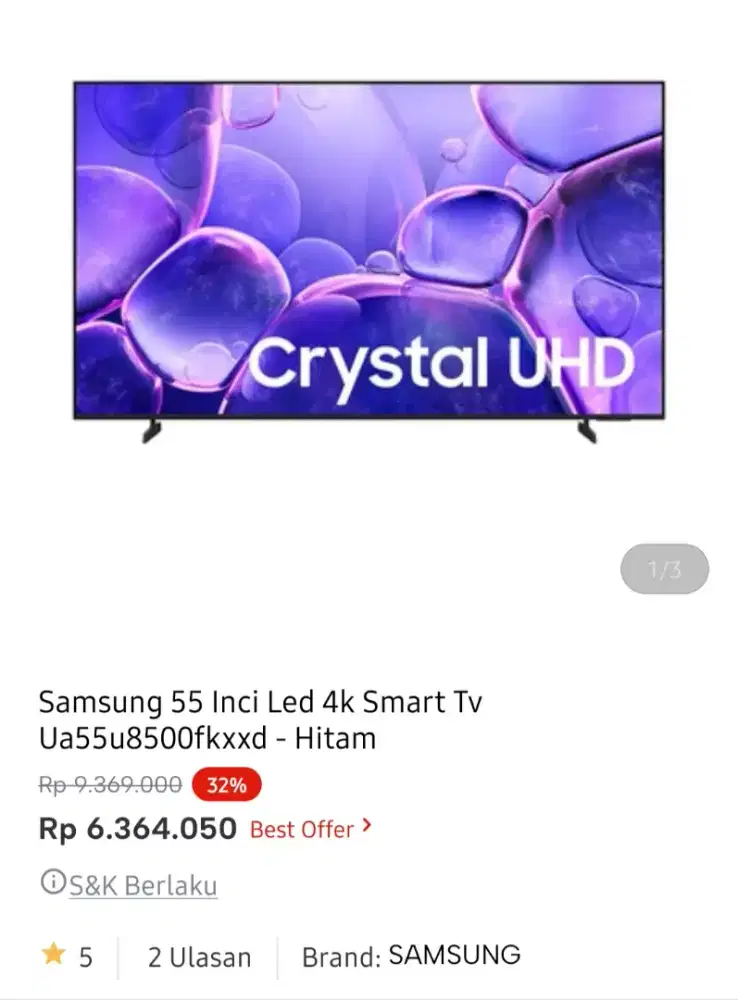Samsung led smart tv 55 inci