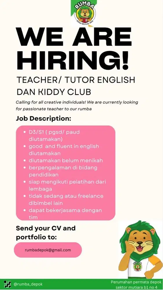 English teacher and kiddy tutor