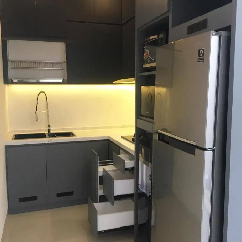 Custom Interior Kitchen Set, Backdrop TV, Lemari, Wardrobe, Kitchenset