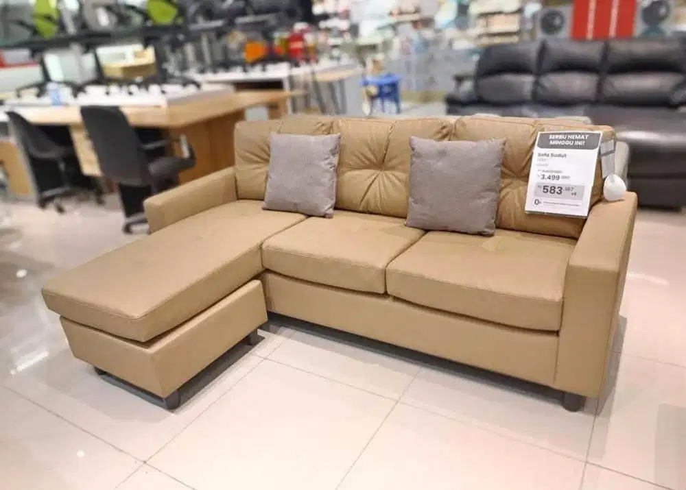 SOFA SUDUT KULIT BISA CICILAN