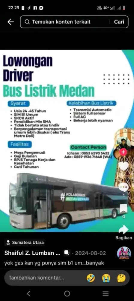 Lowongan Kerja Driver Taksi dan Bus