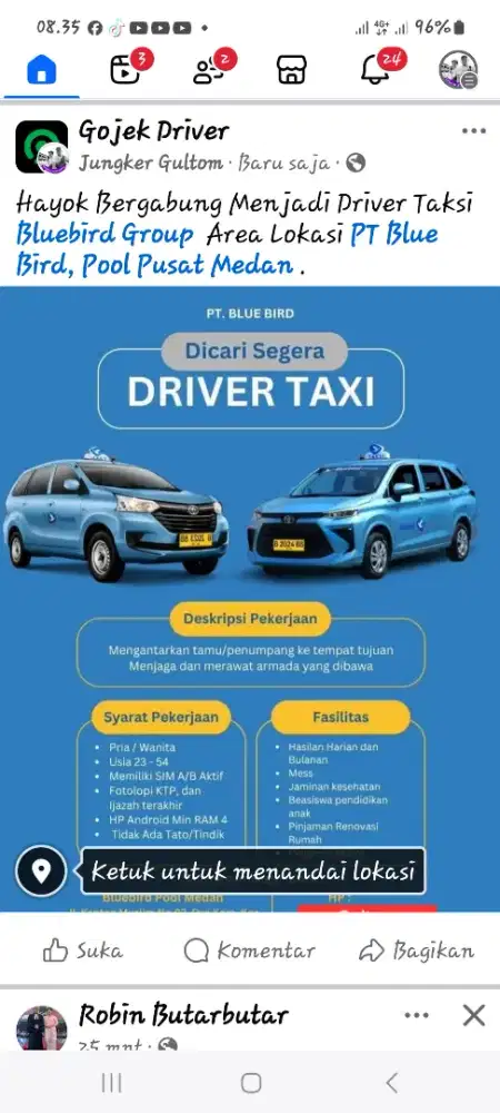 Lowongan Kerja Driver Taksi