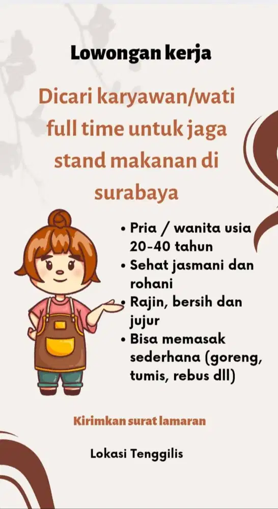 Karyawan stand makanan