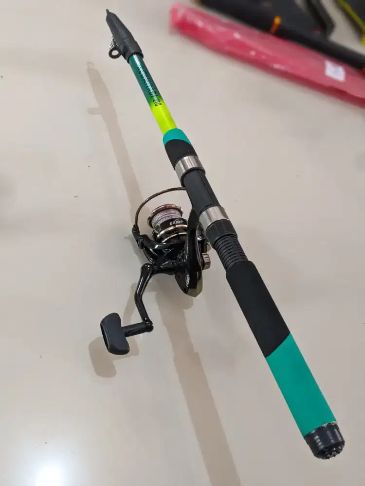 Joran Pancing 2.40 Meter + Reel Exori Besi 1000 benang PE